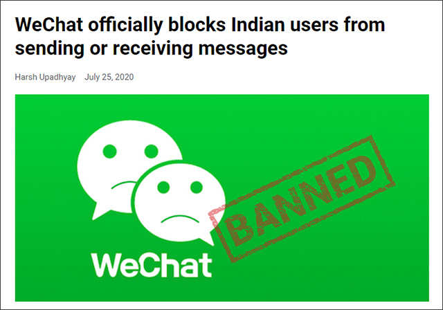 微信停止服务印度用户